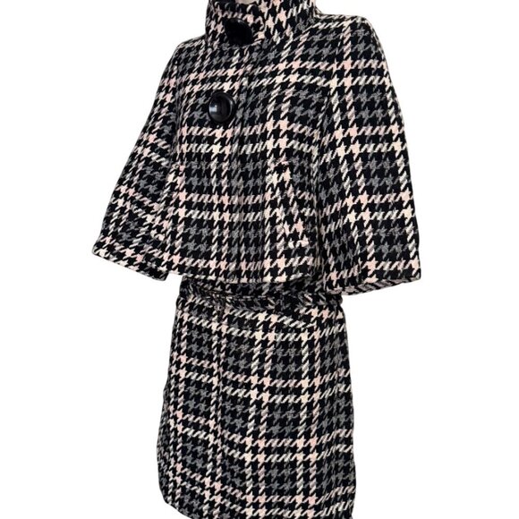 Nygard Collection Vintage Houndstooth Pink, Gray & Black Skirt Suit Size 2 & 4 - Picture 4 of 16
